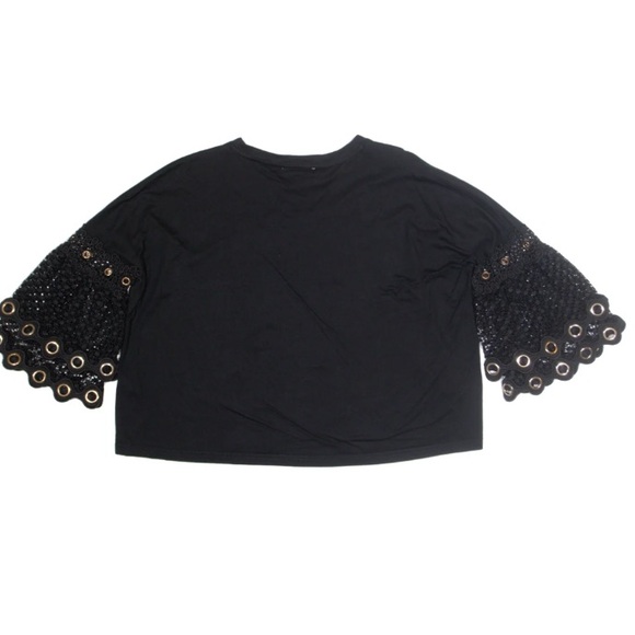 Black maje lace bell sleeve top nwot - Picture 3 of 7